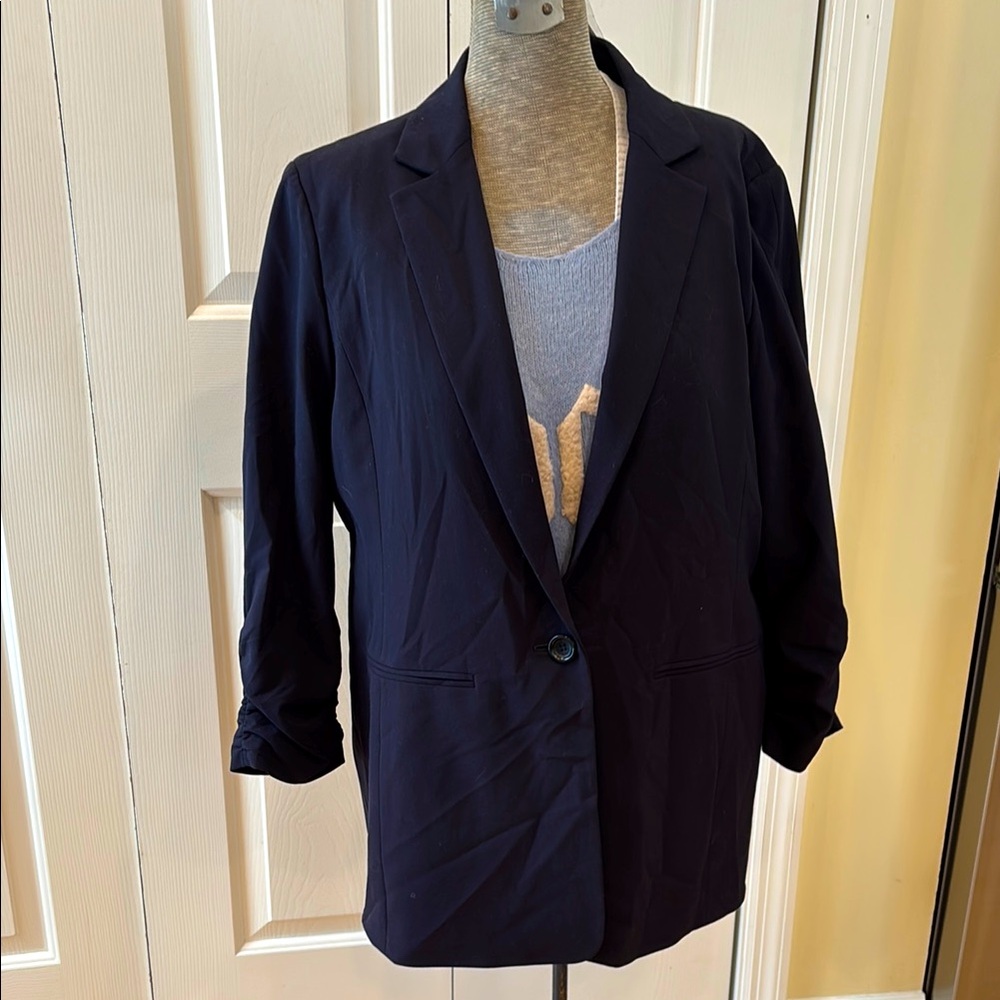 Michael Kors navy single breast oversized blazer